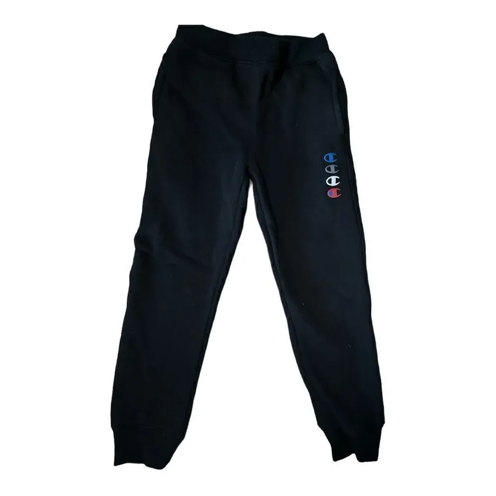 Champion | Boys Black Champion Pull On Sweatpants Joggers Pockets | 7